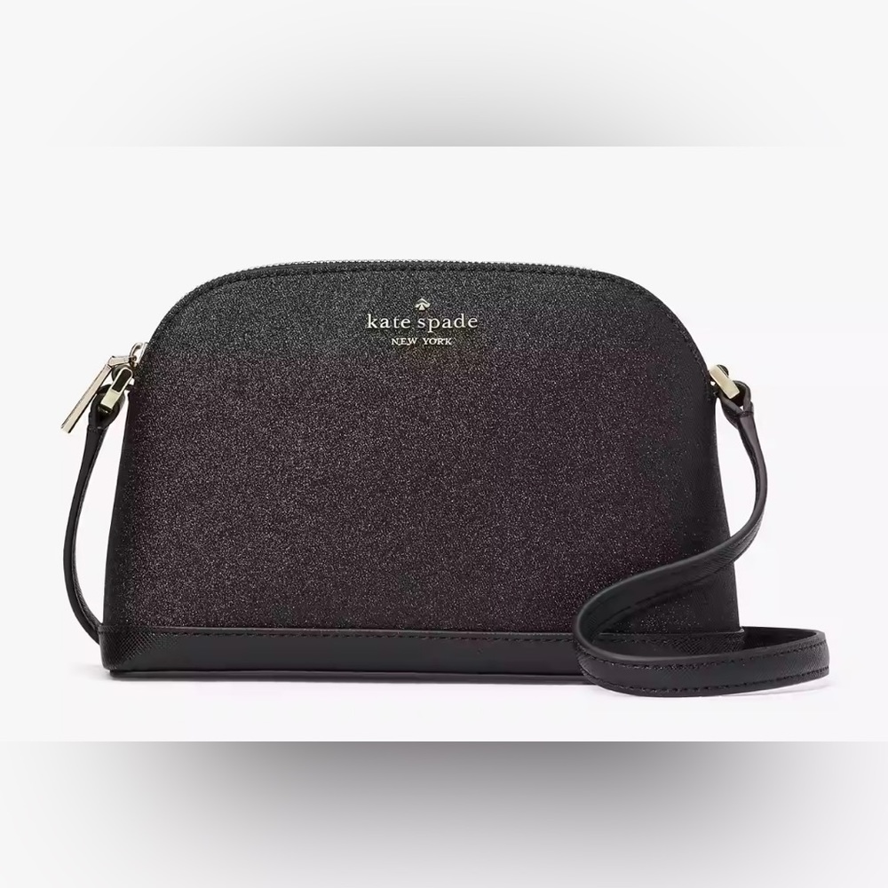 NWT/NIP Kate Spade Black Tinsel Small Dome Crossbody Bag